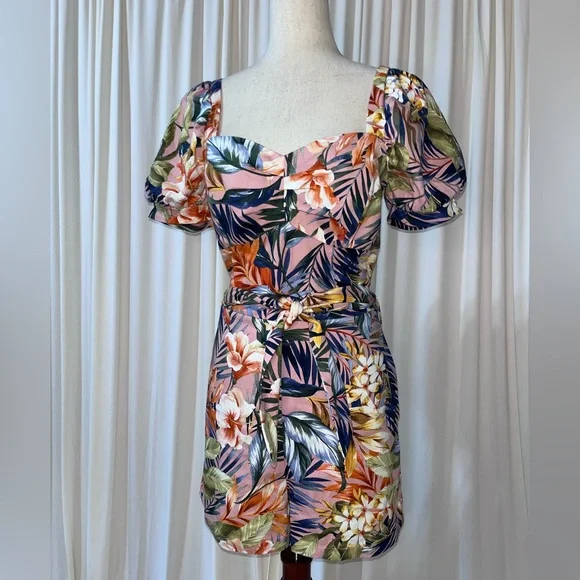 Ela Colombia Tropical Print Cotton Romper